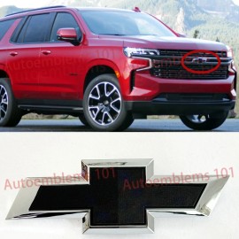 Auto 2021-2025 Suburban or Tahoe Front Custom Chrome Blackout Bowtie Emblem