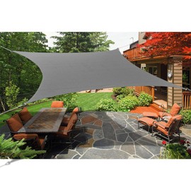 Alion Home 6' x 10' Rectangle Waterproof Polyester Woven Sun Shade Sail (1, Grey)