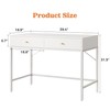SUPERJARE 39.4" White Desk with 2 Drawers, Modern Makeup Vanity