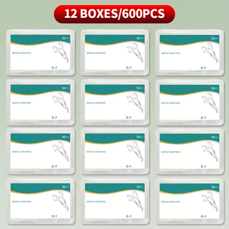 Ultra-Fine Dental Floss Picks with Pointed Toothpick, 150/300/600/1000 Count Options