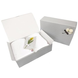 Imabari Towel Certified Original Gift Set [Wrapped] Bath Towel, Made in Japan, 60×120 cm, 100% Cotton, Gift, Boxed, Wrapping Paper, Mimosa Bunch Included, Internal Celebration, Wedding Celebration