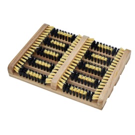 Superio Shoe and Boot Scraper, Outside Shoe Scrubber Brush 10.5 X 14 Inch - Cleans Deep Removes All Outdoor Dirt, Snow, Mud and Sand. Construction, Hiking Cleaner (Wood 1-Pack)