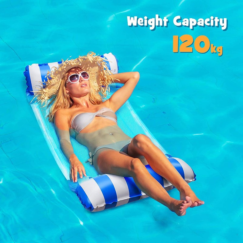 LATERN 130CM Swimming Pool Float Hammock, 4-in-1 Saddle/Lounge Chair/Hammock/Drifter Inflatable