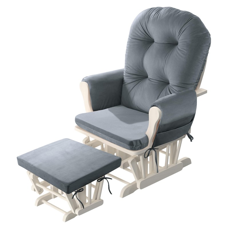 HOMBYS Glider Rocker Replacement Cushions 5 PCS with Storage Side