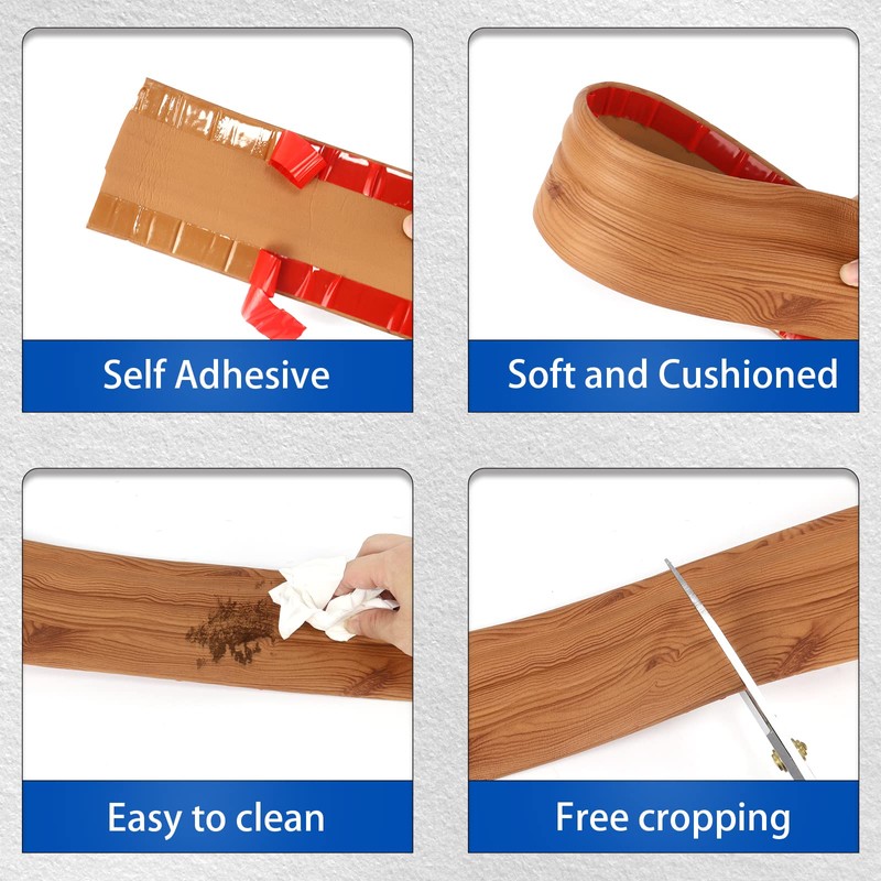 COUKIU Flexible Baseboard Molding Trim, Peel and Stick Rubber Wall