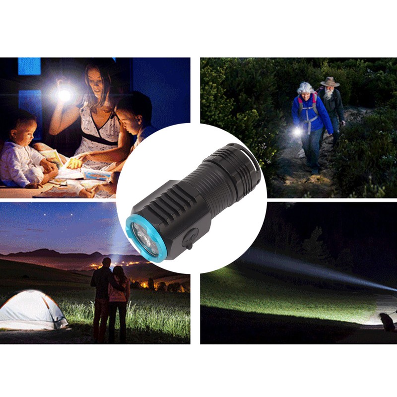Mini Powerful Flashlight High Luminous Flux 2000lm Bright USB C