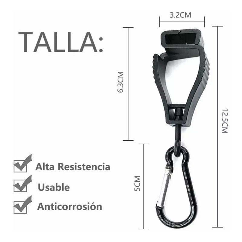 LOMETEB 10x Guante Clip Grabber Soporte Abrazadera Seguridad En El