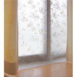 Meiwa Gravure Lace Curtain Beige 1 Piece / Approx. 39.4 x 55.1 inches (100 x 140 cm)