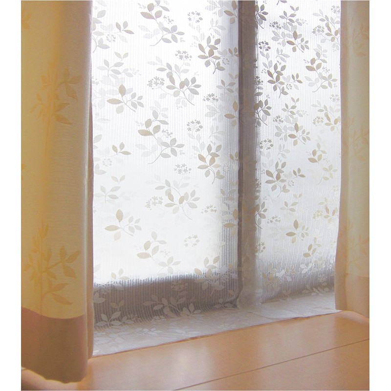 Meiwa Gravure Lace Curtain Beige 1 Piece / Approx. 39.4