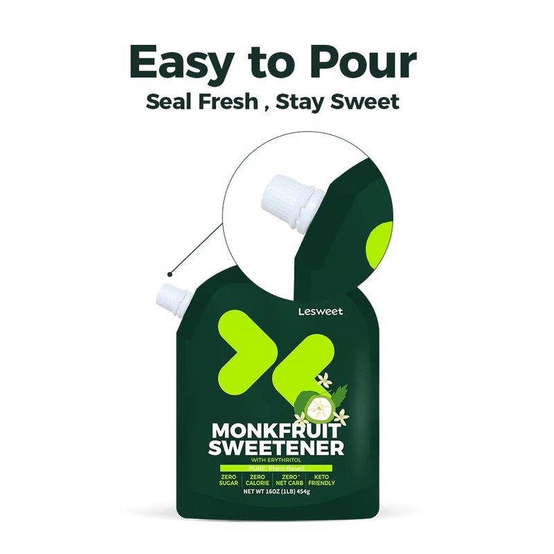 Lesweet Monk Fruit Sweetener with Erythritol, Monk Fruit Extract, 1:1