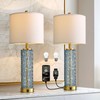 Oneach 27.75” Table Lamps Set of 2, Blue Modern Bedside
