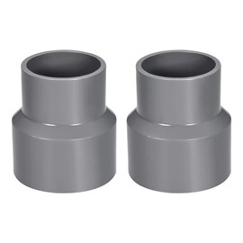 sourcing map PVC Pipe Connectors DWV Pipe Fitting 63 mm x 50 mm Grey Pack of 2