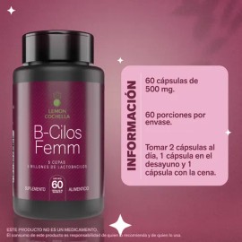Probióticos Mujer 5 Cepas Bcilos Femm Flora Candida 60 Cáp                                                                                            