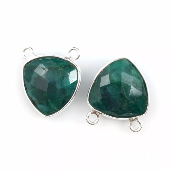 Bead Union Bezel Gem Links- Sterling Silver-Small Trillion-15mm-