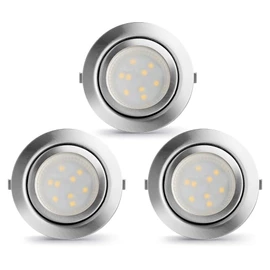 LED Puck Lights Wired Recessed Under Cabinet Lighting Dimmable,2.4In Cutout Halogen Bulb Retrofit,12V Under Counter Light Fixtures for Kitchen,Shelf Lamp,3000K Warm White Round Cabinet Lights,3pcs