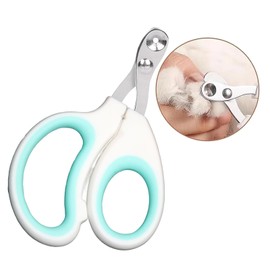 Vesslam Cat Nail Clippers with Circular Cut Hole -Avoid Over Cutting Pet Nail Clippers -Sharp Angled Blade Professional Paw Trimmer Set for Novice Pet Families (Green)