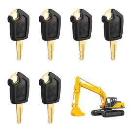 6 Piece Ignition Keys, Heavy Equipment Ignition Loader Dozer Key for Caterpillar 5p8500 Cat, Excavator Dozer Cat Key Compatible 0964753 0966198 8v4404 9g2777 980k 980h 416c 248b