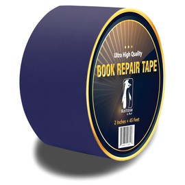 Blue Bookbinding Tape, Blue Cloth Book Repair Tape for Bookbinders, Blue Fabric Hinging Tape, Craft Tape, 2" Inches by 45' Feet, Acid Free and Archival Safe Tape for Crafts & Book Repair