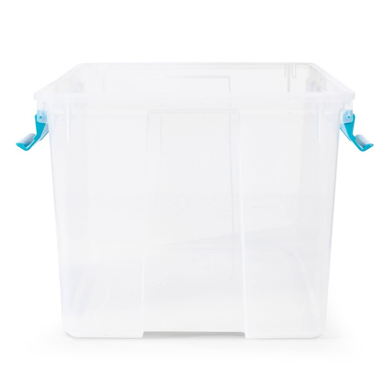 Sterilite 54 Quart Gasket Box in Clear with Blue Latches,