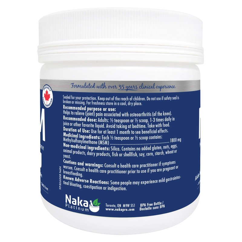 Naka Platinum Naka Msm 1800mg, Relieve Joint Pain, 300 gram