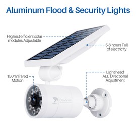 Motion Sensor Outdoor Solar Lights Waterproof Aluminum alloy(Not plastic) Solar Spot Lights, Solar Motion Detector Lights for Outside Patio Porch Wall Driveway Garden, 100-Week FREE Refund/Replacement