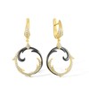 Santuzza Sterling Silver Round Gemstone Earrings Yellow Black Plated Cubic