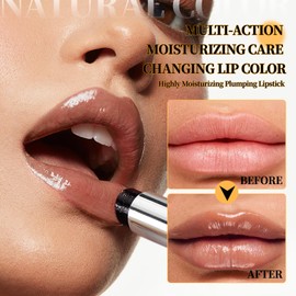 Dulele 2PCS Tinted Lip Balm Honey Lipstick Set, Black and Pink Honey Lipstick, Moisturizing Jelly lipstick Lip Care for Repairing Dry Lips