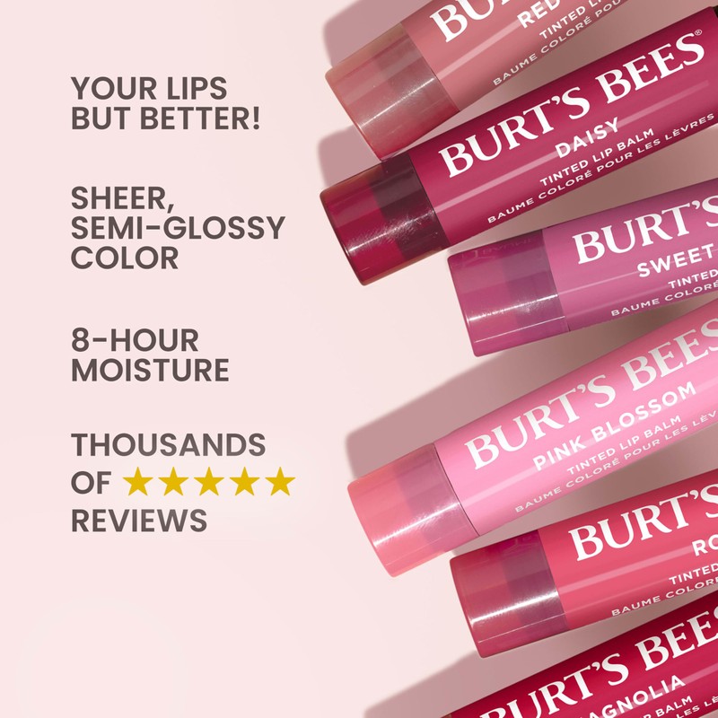 Burt's Bees Lip Tint Balm, Long Lasting 2 in 1