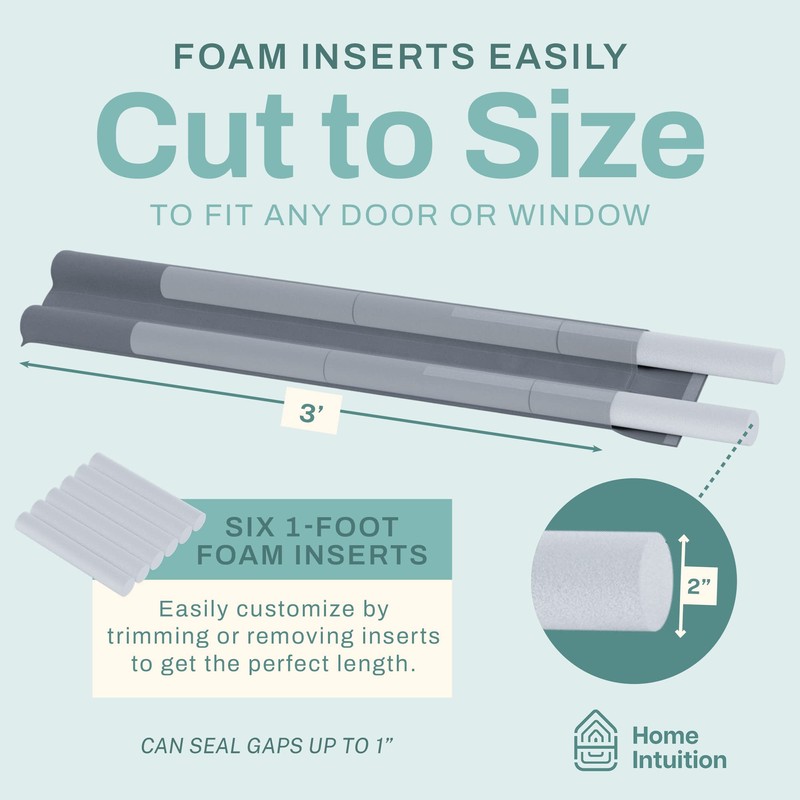 Home Intuition 36 inch Twin Door Draft Stopper for Bottom