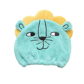 NAWPHEKI Ultra Absorbent Hair Quick Drying Towel for Kids, Cute Lion Microfiber Shower Cap Super Absorbent Head Wrap for Children
