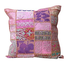 Tomo Corporation Cambadia Patch Cushion Cover Salmon Pink 13120883218 45x45cm