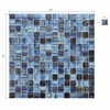 Mesh-Mounted Glass Mosaic Tile Backsplash, 12” x 12” Mixed Blue