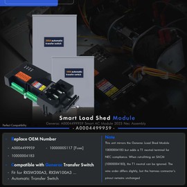 A0004499959 Smart AC Module Load Shed Module (SACM) w/Fuse Fit for Generac Generator Automatic Transfer Switch 100 200 Amp, ATS Control Module, Shedding Loads During Overload Replace# 10000004183