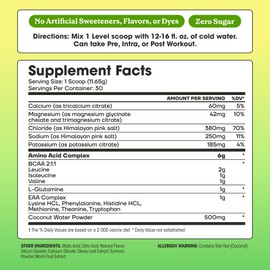 Fit&Lean Amino Hydration, Naturally Sweetened Workout Recovery Drink, 6g Vegan Amino Acids, EAA, BCAA, Glutamine, Electrolytes, Citrus Lime, 30 Servings