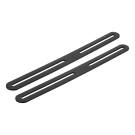 sourcing map 2Pcs Adjustable Flat Mending Plate Support with Slot, 11.02 x 0.94 Inch Stainless Steel Slotted Straight Brace Brackets for Wooden Furniture, Black