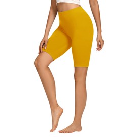 Libella Cycling Shorts Women's Short Leggings Cotton High Waist Shorts Opaque Summer Sports Shorts Colourful 4165, Pack of 1 yellow, XXL