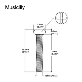 Musiclily Pro Metric M3x16mm Steel Saddle Intonation Screws for Imported Electric Guitar Bass Bridge, Black (Set of 6)