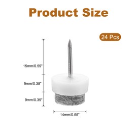 uxcell 24Pcs Nail-on Felt Furniture Pads, Round Felt Pads Furniture Sliders Floor Protectors for Wooden Furniture Table Sofa Chair Leg (14mm, White)