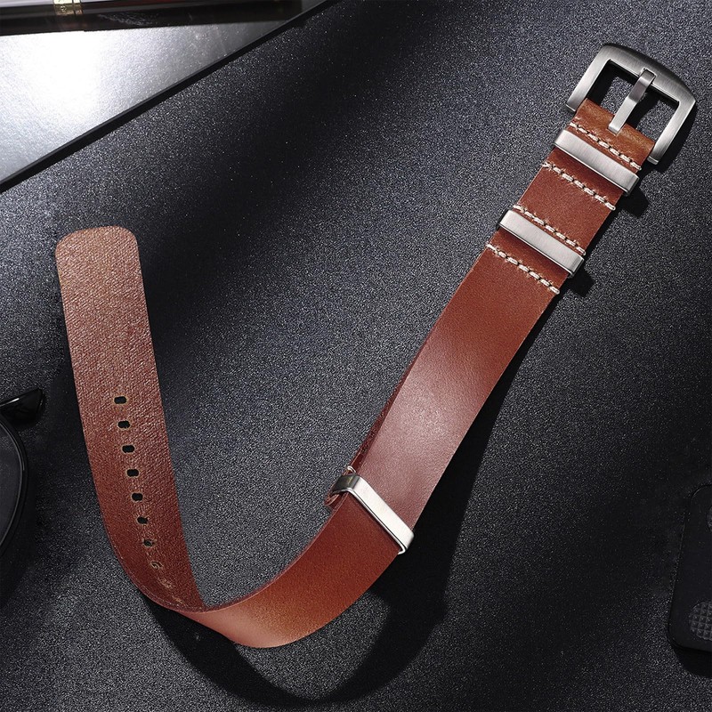 ADDIESDIVE Military Leather Watch Straps 20 mm Retro Leather Strap