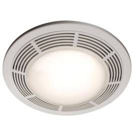 Broan-NuTone 750 Round Fan and Light Combo for Bathroom and Home, White Grille with Glass Lens, 100-Watts, 3.5 Sones, 100 CFM
