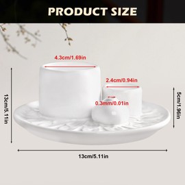 4 in 1 Incense Holder, Incense Bowl for Any Incense, Palo Santo Holder, Ceramic Incense Holder, Incense Stick Holder, White Sage for Smoking (White)