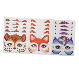 VICASKY 15PCS Glitter Face Stickers for Cute Cartoon Animal Decals Including Fox Giraffe Unicorn Gentle PVC Material Easy to Apply for Costume Parties Craft Activities and Imaginative Play