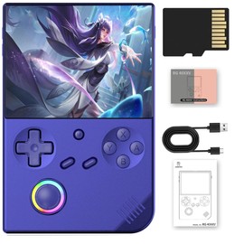 RG40XX V Retro Handheld Game Console , 4.0 Inch IPS Screen Linux System Built-in 64G TF Card 5017 Games Support HDMI TV Output 5G WiFi Bluetooth 4.2(Blue)