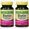 Spring Valley 10000mcg Biotin with 100mg Keratin Dietary Supplement, 60