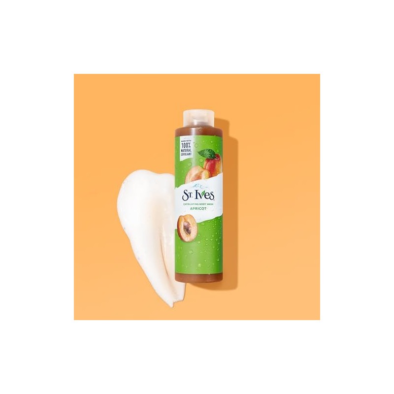 St. Ives Gel de ducha exfoliante de albaricoque para mujer,