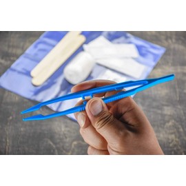 SE Assorted Color Lightweight Plastic Tweezers Set (12 PC.) - 365PT12