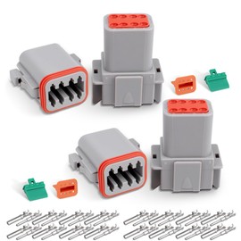 Innfeeltech 2 Set 8 Pin Way Sealed Gray Male and Female Auto Waterproof Electrical Wire Connector Plug for 22-16AWG