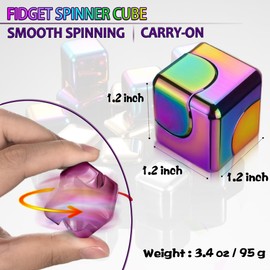Fidget Spinner Toys Cube Adults, Easter Basket Stuffers for Teens Metal EDC Cool Desk Gadgets Office Toys Small Anxiety Figette Sensory Toy, ADHD Tool Fingears Figet Stress Valentine Gift for Boys