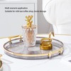 Round Tray with Gold Handle Elegant Multi Functional Golden Rim