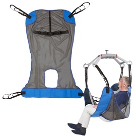 Hoyer Lift Sling, Universal Full Body Mesh Patient lift Sling With Commode Opening for Safe and Easy Patient Transfer 500lb Weight Capacity Hoyer Lift Sling for Toileting,Transfer and Bathing Aids（XL）